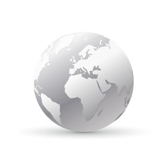 Wall Mural - silver world earth globe