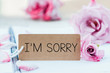Writing sorry on card