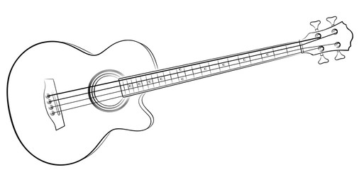 Poster - Sketch Bass guitar. 