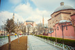 The beautiful architecture of Hagia Sophia mosque in Istanbul, Turkey