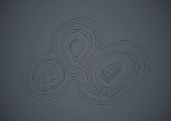 Poster - grey background with business doodle
