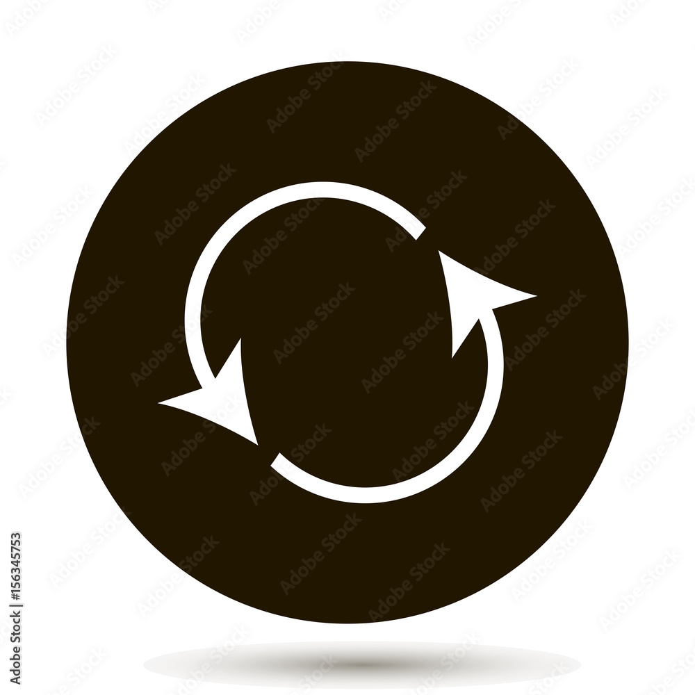 Icon circulating. Reset button, reload icon. White icon on a black  background Stock Vector | Adobe Stock, image size:1000x1000