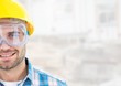 © vectorfusionart - Construction Worker with eye protection goggles