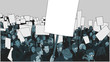 Illustration of protesting crowd with blank signs and banners