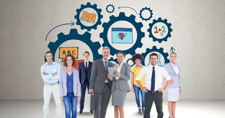 Wall Mural - Digital image of business people standing 