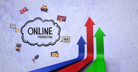 Poster - Digital image of online marketing text 