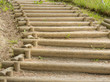 stairs made of round wooden logs
