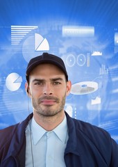 Poster - Digital composite image of security guard 