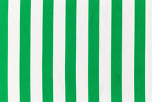 Fabric With White And Green Stripes.