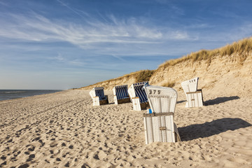 Wall Mural - Beach chairs on beach of Hörnum, Sylt, Germany