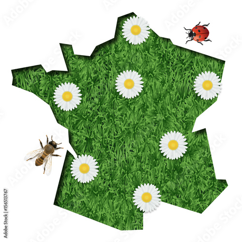 Environnement France Carte De France Ecologie Developpement Durable Energies Renouvelables Stock Vector Adobe Stock