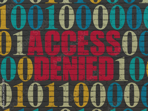 Fotografía Security concept: Access Denied on wall background