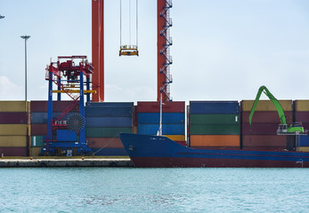 import export and business logistic,By crane ,Trade Port , Shipping,cargo to harbor