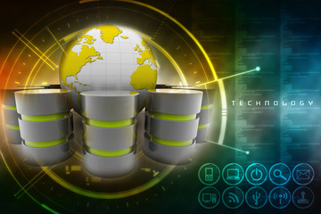 Poster - 3d rendering database storage illustration