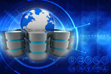 Poster - 3d rendering database storage illustration
