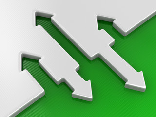 Poster - 3d image of arrows in different directions. Image with clipping path