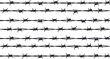 Rows of barbed wire