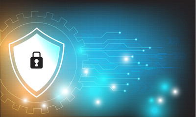 Poster - Vector technology security design with various technological,protection concept.