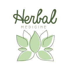 Sticker - Herbal medicine logo symbol vector Illustration