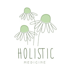 Sticker - Holistic medicine logo symbol vector Illustration