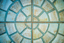 Old Radial Mosaic Tiles Textures