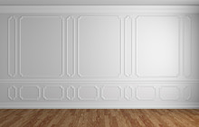 White Wall In Classic Style Empty Room Architectural Background