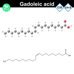 Sticker - Gadoleic unsaturated fatty acid chemical structure