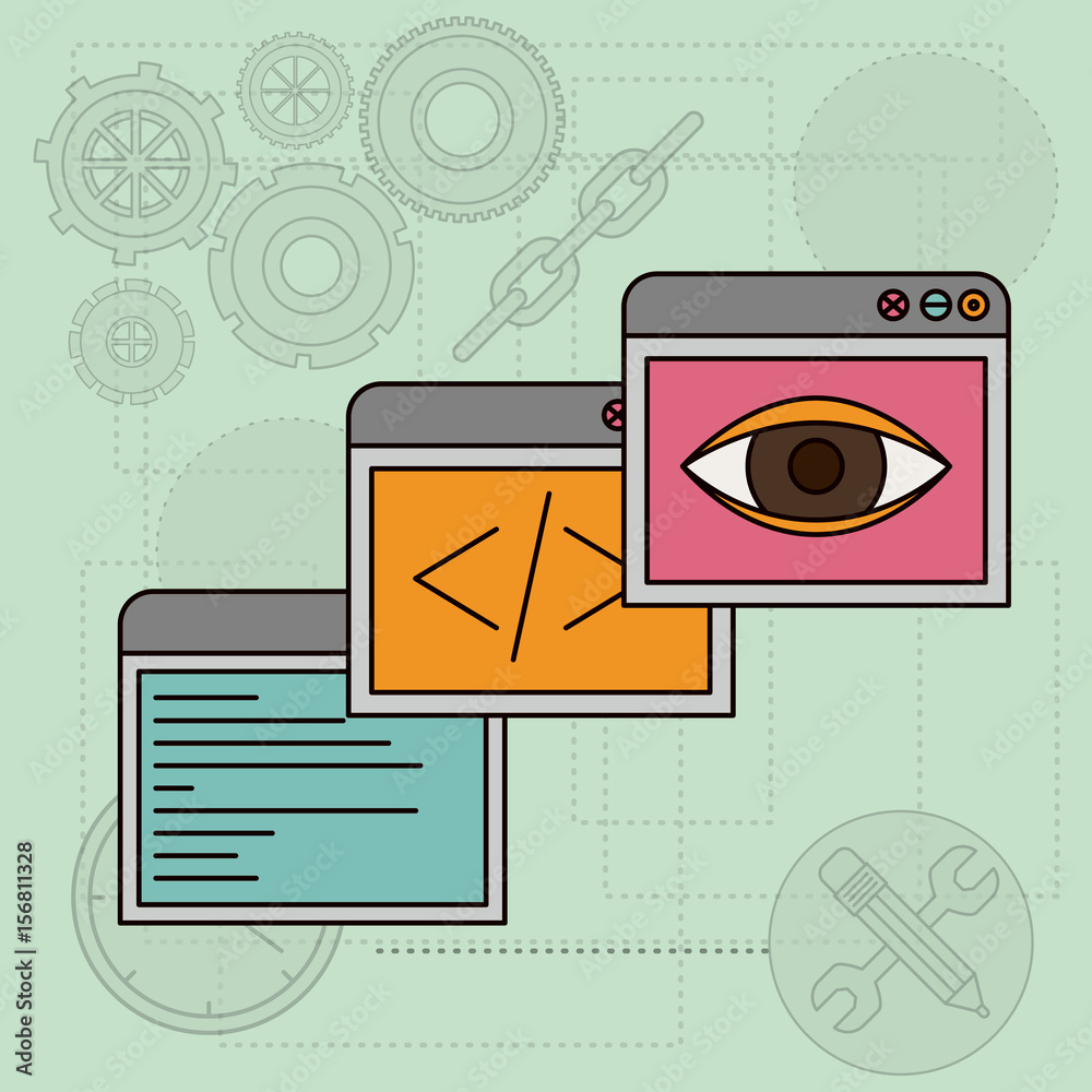 Desktop Apps Vector background with windows apps for design vector illustration Stock ...