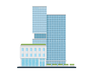 Wall Mural - Modern Flat Commercial Office Building, Suitable for Diagrams, Infographics, Illustration, And Other Graphic Related Assets