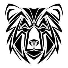 Poster - bear tribal tatto animal creativity design vector illustraiton