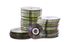 Heap Of Old Used Cd And Mini Disks