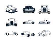 Classic Cars Collection. Vector Illustration Set
