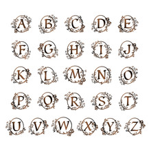 Ornamental Letter Alphabet / Vintage/ Vector Illustration