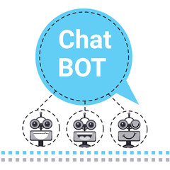 Poster - free chat bot, robot virtual assistance element of website or mobile applications, artificial intell