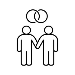 Poster - gay marriage linear icon