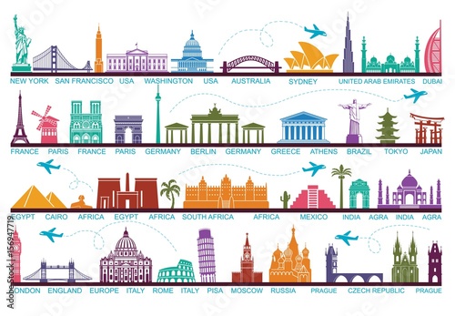 Fotografía Icons world tourist attractions