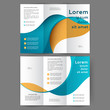 © maria_lh - Color tri fold business brochure design template with abstract lines and waves