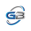 Simple initial letter logo modern swoosh GB