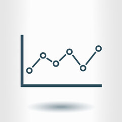 Wall Mural - Graph chart  icon. Diagram symbol.  Flat design style.