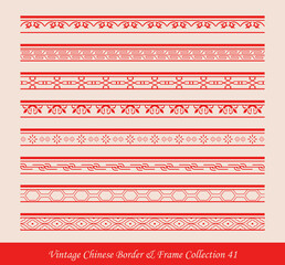 Wall Mural - Vintage Chinese Border Frame Vector Collection