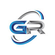 Simple initial letter logo modern swoosh GR
