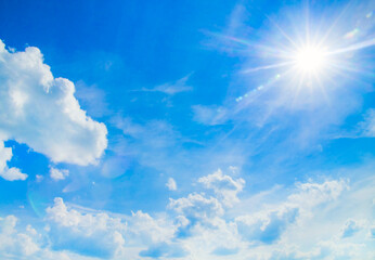 Wall Mural - The blue sky with clouds, background