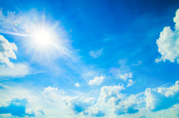 Wall Mural - the blue sky with clouds, background