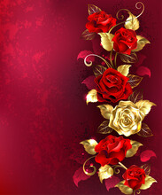 Composition With Red Jewelry Roses