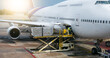 © boophuket - PHUKET MAY 22 , 2017 : Preparing the aircraft before flight Loading of baggage. Food for flight check-in services and equipment to ready before boarding the airplane..