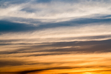 colorful dramatic sky with cloud at sunset