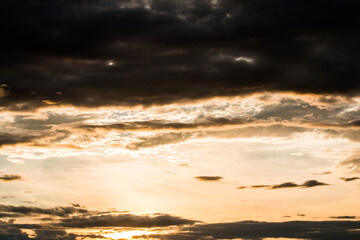 colorful dramatic sky with cloud at sunset