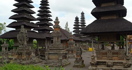 Wall Mural - Pagodas of Taman Ayun Royal Temple in Bali. Stock footage 4k