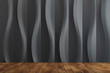 Poster - Black wave background room close up