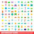 © ylivdesign - 100 forecast icons set, cartoon style